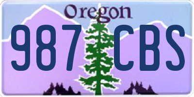 OR license plate 987CBS