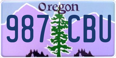 OR license plate 987CBU