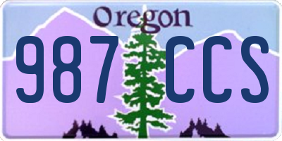 OR license plate 987CCS