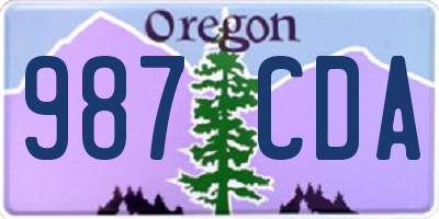 OR license plate 987CDA