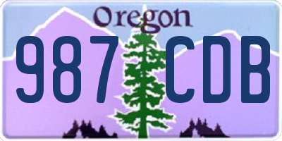 OR license plate 987CDB