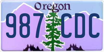 OR license plate 987CDC