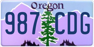 OR license plate 987CDG