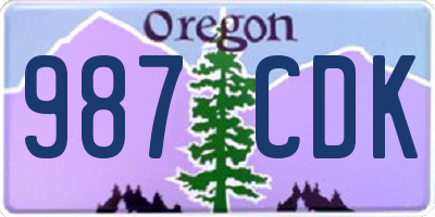 OR license plate 987CDK