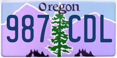 OR license plate 987CDL