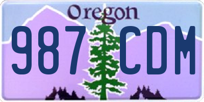 OR license plate 987CDM