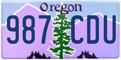 OR license plate 987CDU