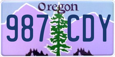 OR license plate 987CDY