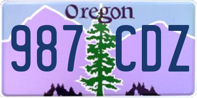 OR license plate 987CDZ