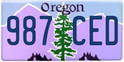 OR license plate 987CED