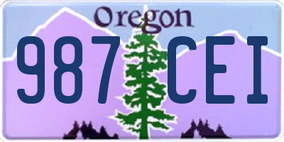 OR license plate 987CEI
