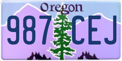 OR license plate 987CEJ