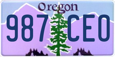 OR license plate 987CEO