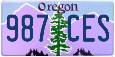 OR license plate 987CES