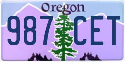 OR license plate 987CET