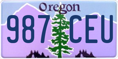 OR license plate 987CEU