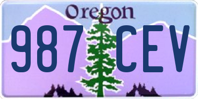 OR license plate 987CEV