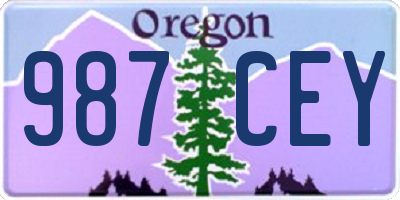 OR license plate 987CEY