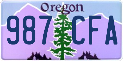 OR license plate 987CFA