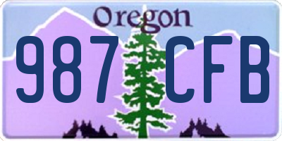 OR license plate 987CFB