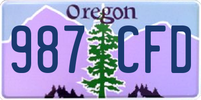 OR license plate 987CFD