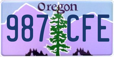 OR license plate 987CFE