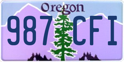 OR license plate 987CFI