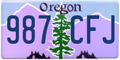 OR license plate 987CFJ