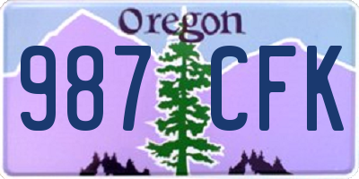 OR license plate 987CFK