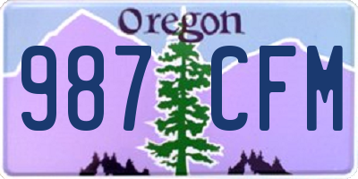 OR license plate 987CFM