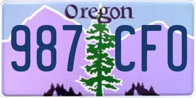 OR license plate 987CFO