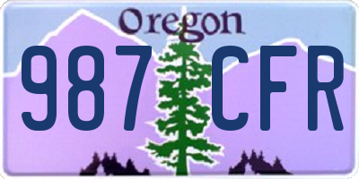 OR license plate 987CFR