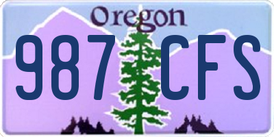 OR license plate 987CFS