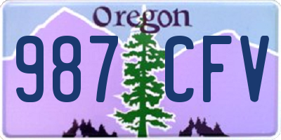 OR license plate 987CFV