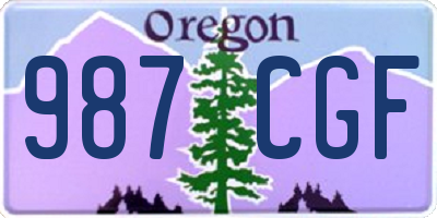 OR license plate 987CGF