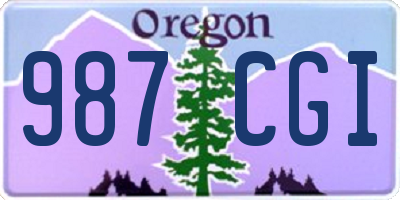 OR license plate 987CGI