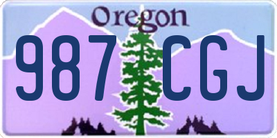 OR license plate 987CGJ