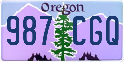 OR license plate 987CGQ