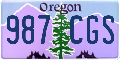 OR license plate 987CGS