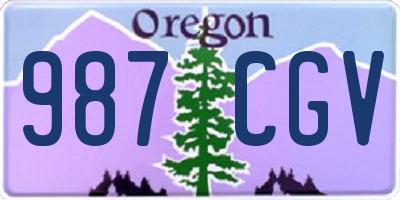 OR license plate 987CGV