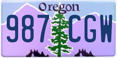 OR license plate 987CGW
