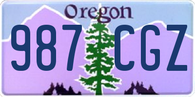 OR license plate 987CGZ