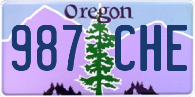 OR license plate 987CHE