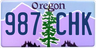 OR license plate 987CHK