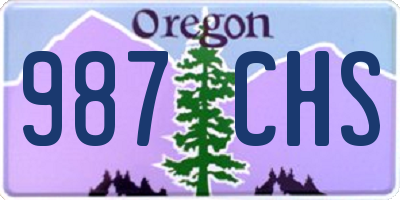 OR license plate 987CHS