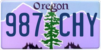 OR license plate 987CHY