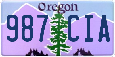 OR license plate 987CIA