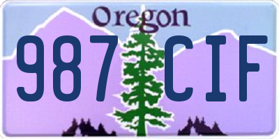 OR license plate 987CIF