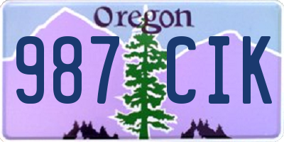 OR license plate 987CIK