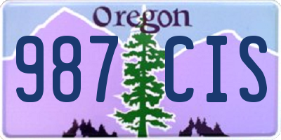 OR license plate 987CIS